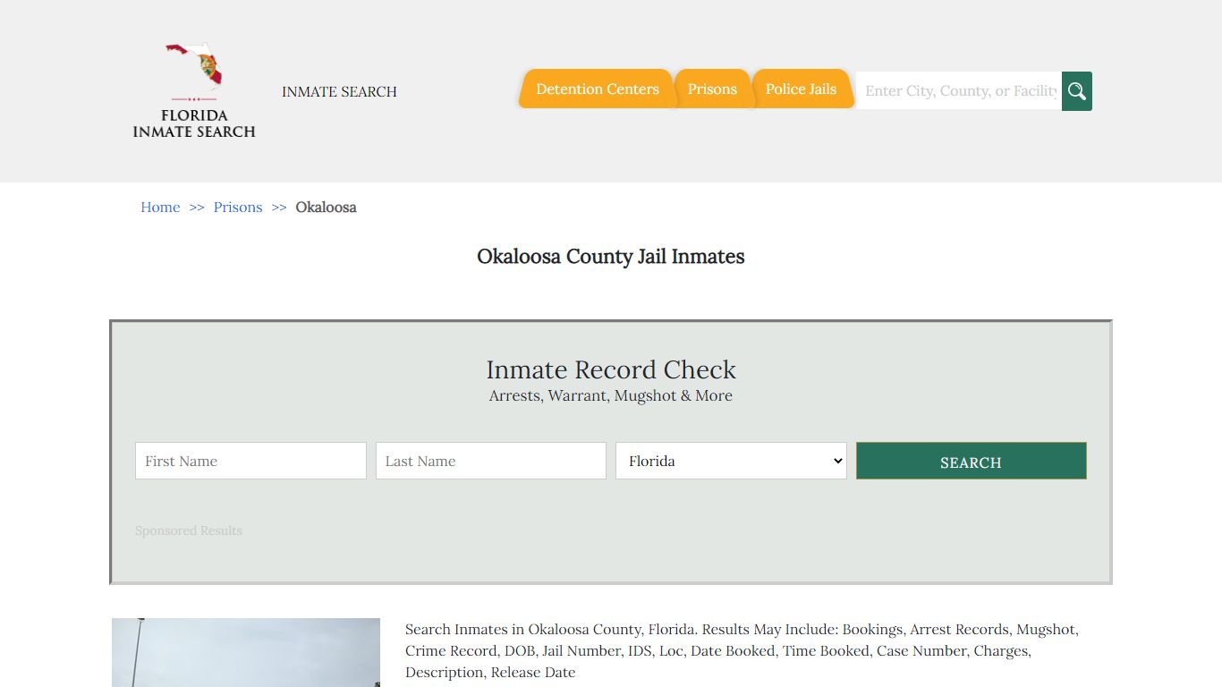 Okaloosa County Jail Inmates | Florida Inmate Search
